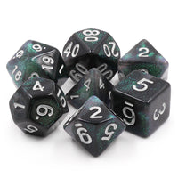 Everclear Aurora 7pc Dice Set with Silver Ink