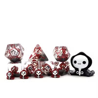 Red Reaper 7pc Dice Set for TTRPG inked in Red