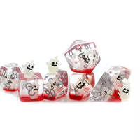 Demon King 7pc Dice Set for TTRPG inked in Black