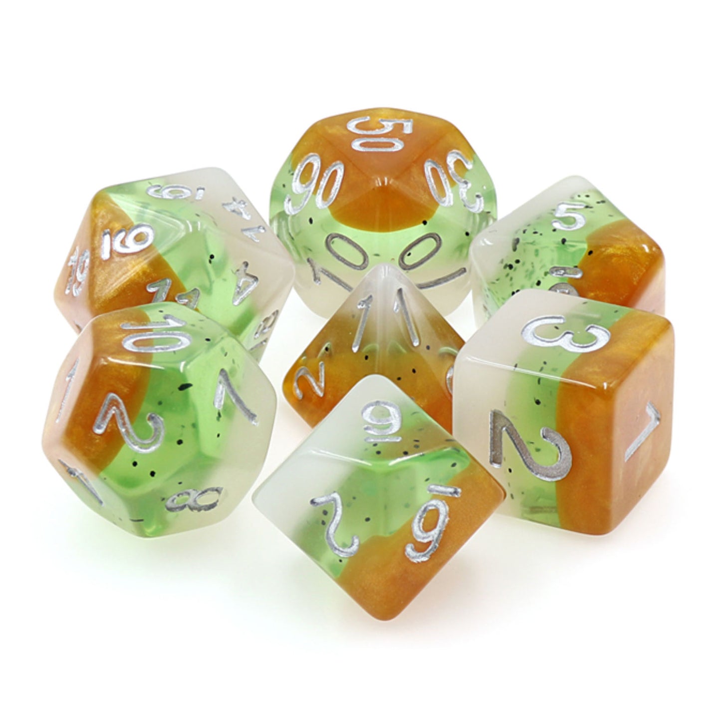 Kiwi Fruit RPG Polyhedral Dice Set for RPGS For DnD