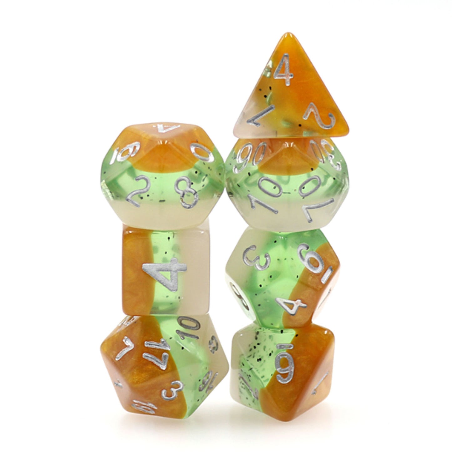 Kiwi Fruit RPG Polyhedral Dice Set for RPGS For DnD