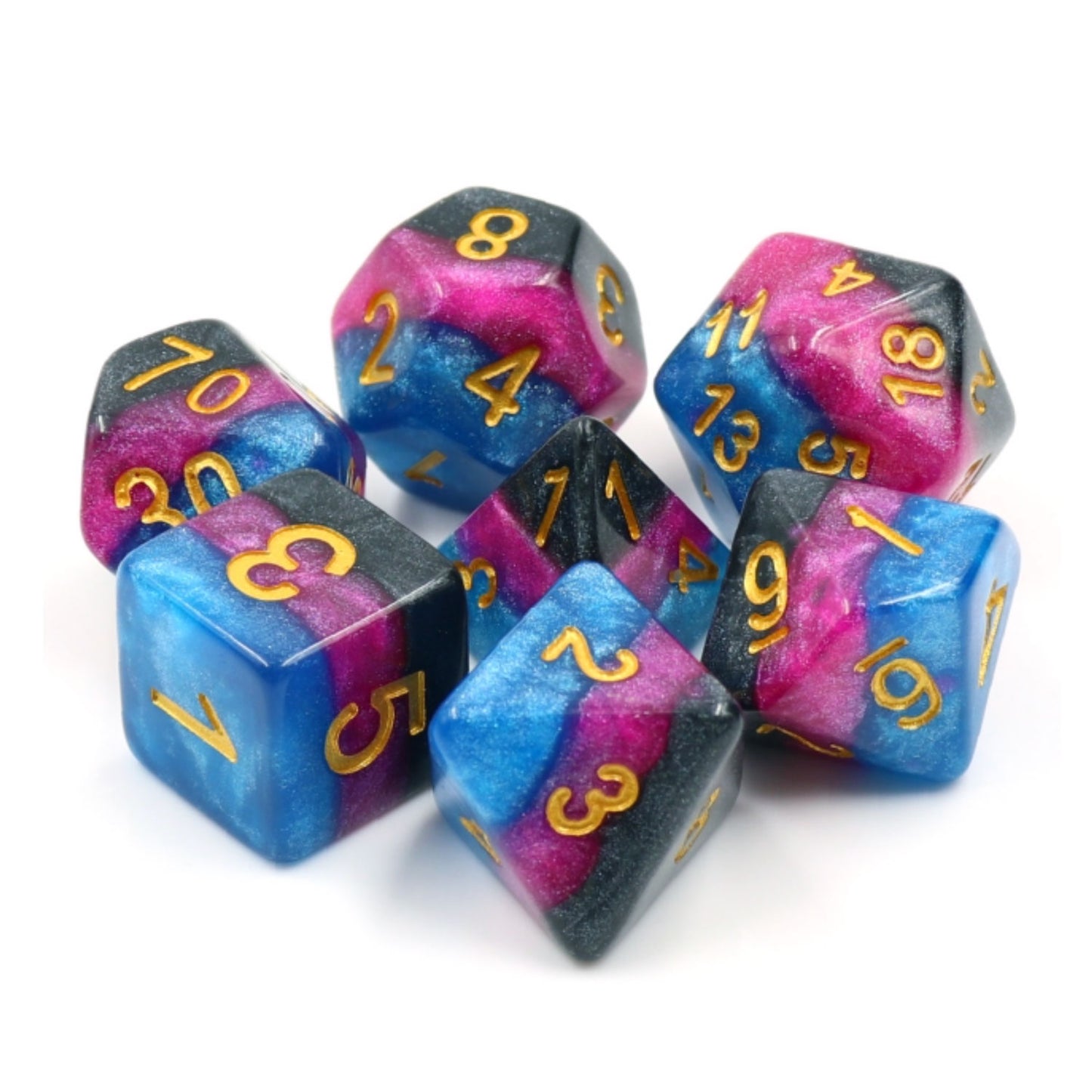 Venom 7pc Dice Set Inked in Gold