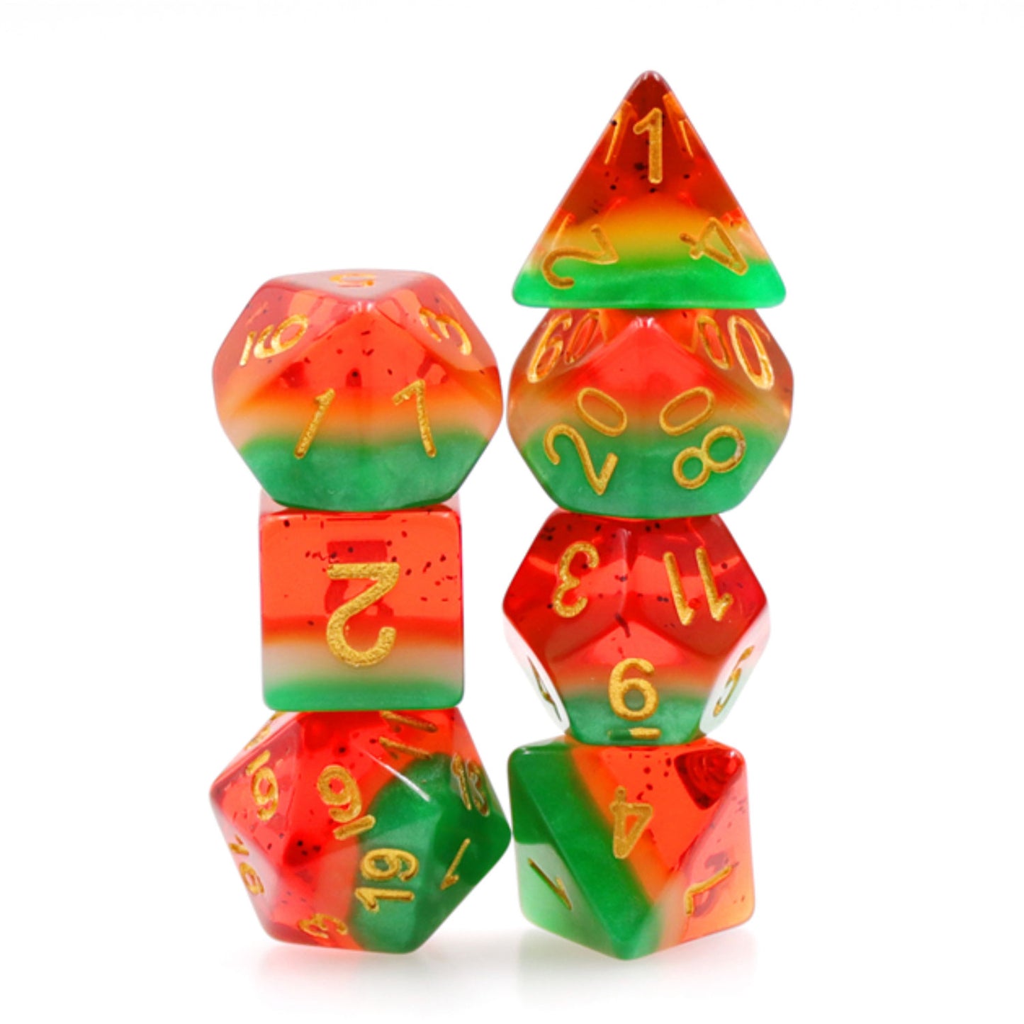 Watermelon Polyhedral 7pc Dice Set