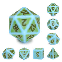 Ancient Teal 7pc Dice Set Inked in Black