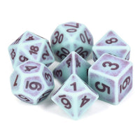 Ancient Sky Blue 7pc Dice Set Inked in Purple