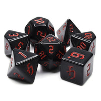Chon Drite 7pc Dice Set inked in Red
