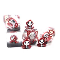 Red Reaper 7pc Dice Set for TTRPG inked in Red