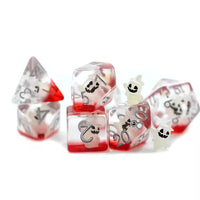 Demon King 7pc Dice Set for TTRPG inked in Black