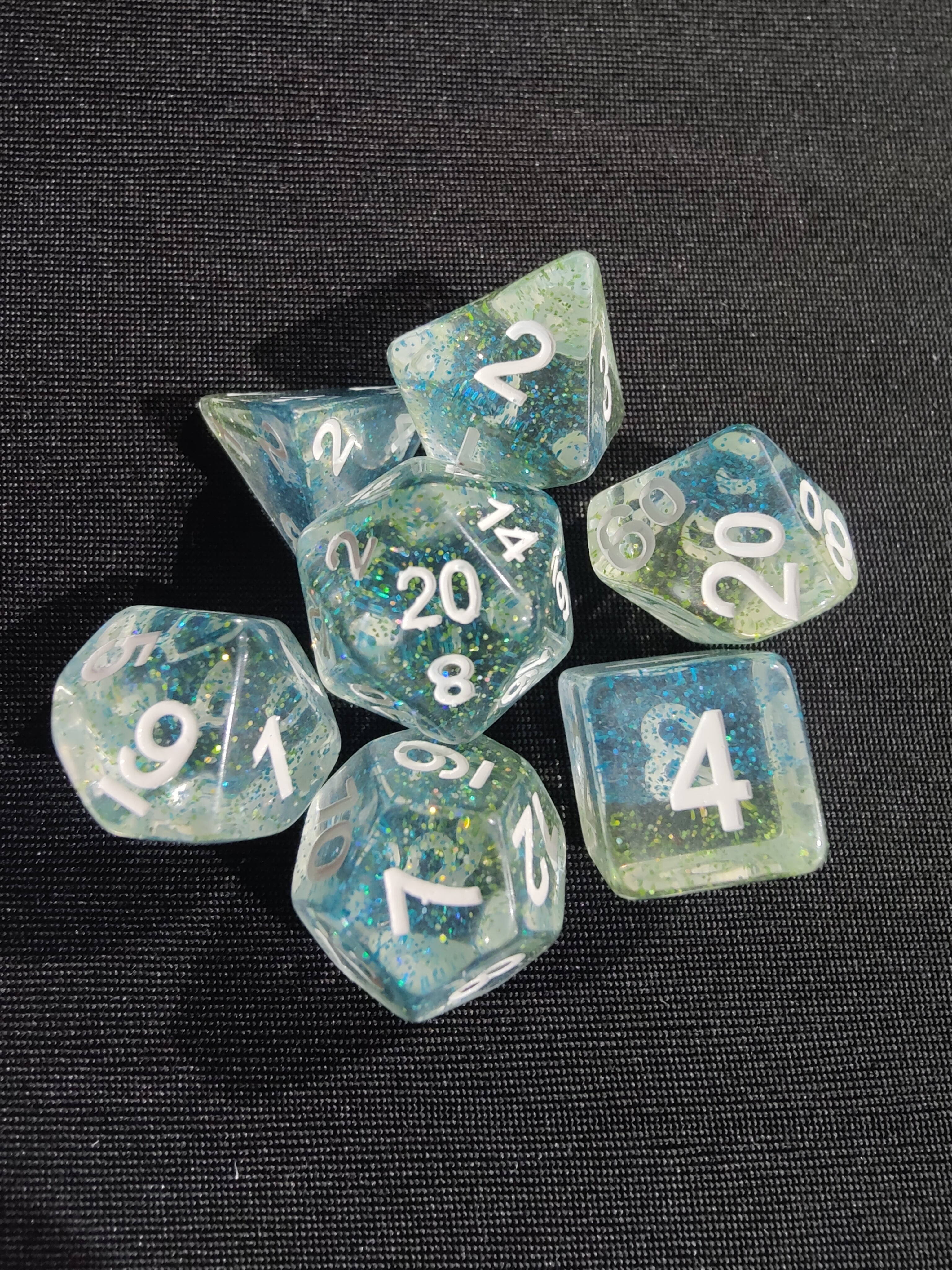 Blue Danube 7pc Particles Polyhedral Dice Set