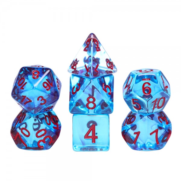 Ignis Fatuss 7pc Dice Set Inked in Red