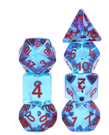 Ignis Fatuss 7pc Dice Set Inked in Red