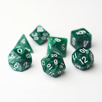 Green Pearl Inked in White 7pc Dice Set