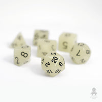 Glow in the Dark White Dice Set for RPGS