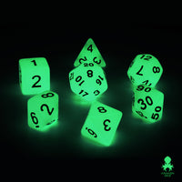 Glow in the Dark White Dice Set for RPGS