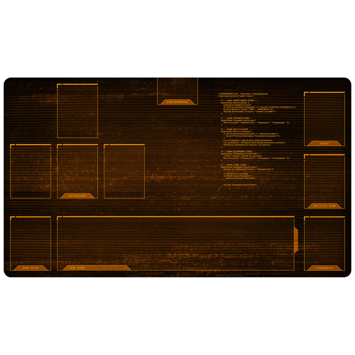 Neuroscape Playmat with Zones - Amber Monochrome Glitch
