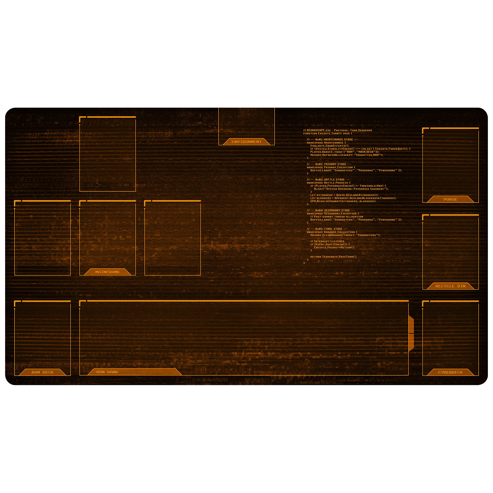Neuroscape Playmat with Zones - Amber Monochrome Glitch