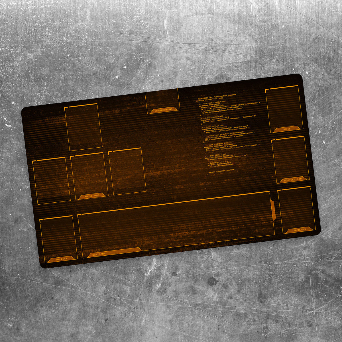 Neuroscape Playmat with Zones - Amber Monochrome Glitch