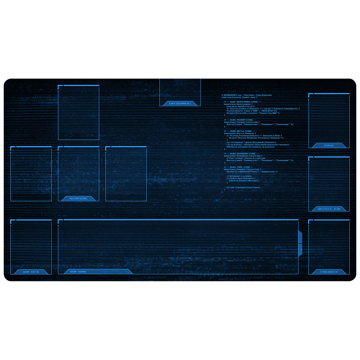 Neuroscape Playmat with Zones - Blue Monochrome Glitch