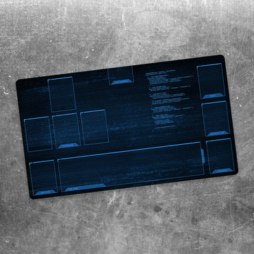 Neuroscape Playmat with Zones - Blue Monochrome Glitch