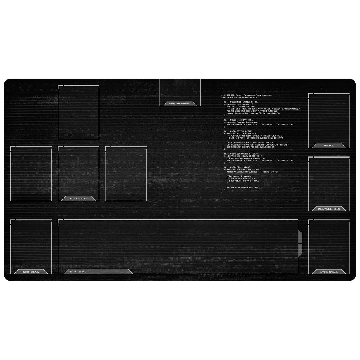 Neuroscape Playmat with Zones - White Monochrome Glitch