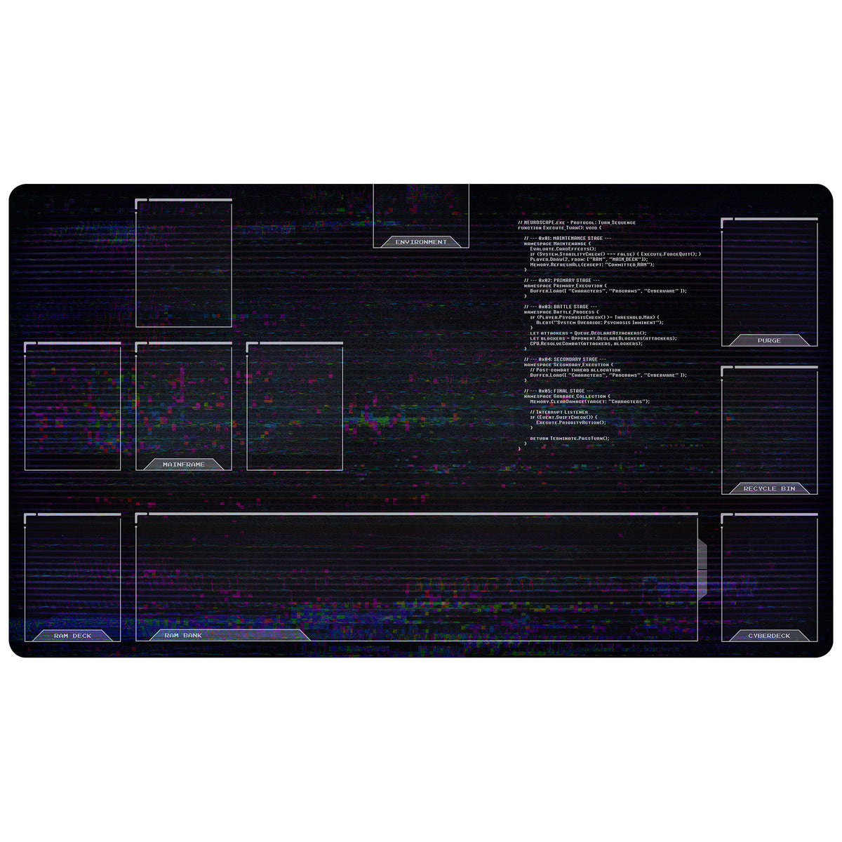 Neuroscape Playmat with Zones - Full Color Glitch
