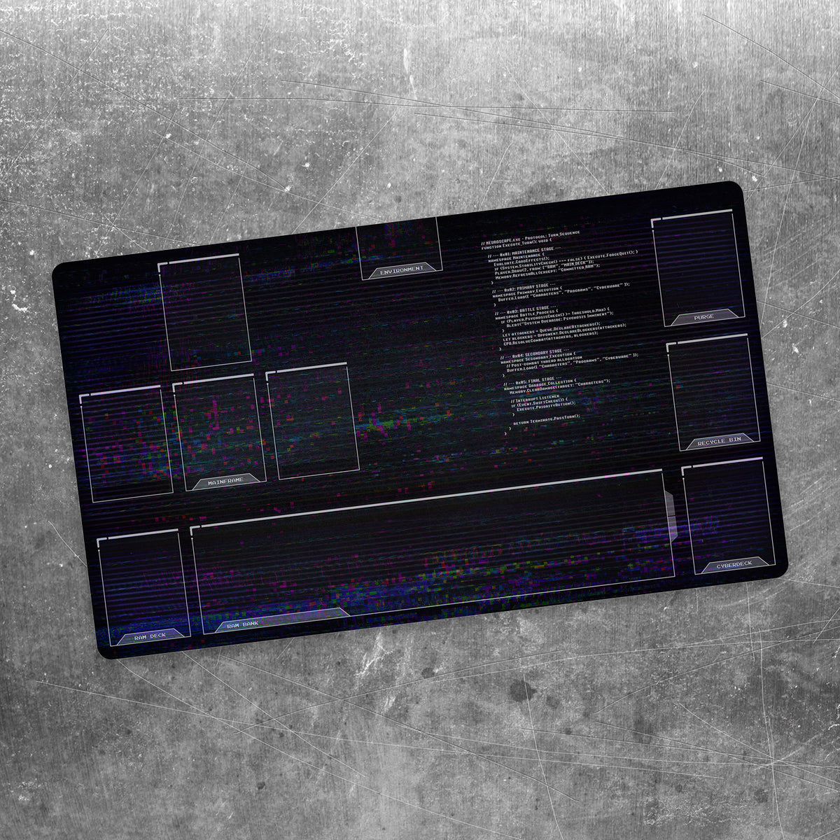 Neuroscape Playmat with Zones - Full Color Glitch