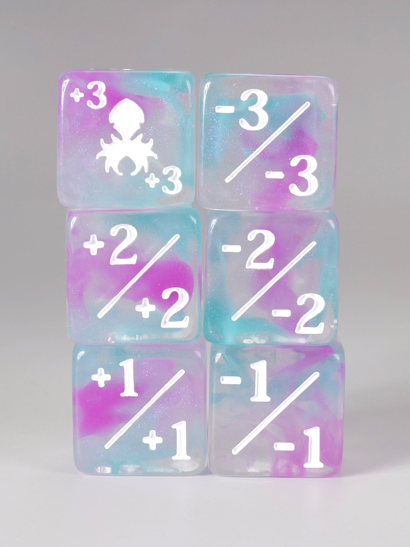 Kraken 2025 Mini 3/3 Positive/Negative Dice Counters - 12 Pack