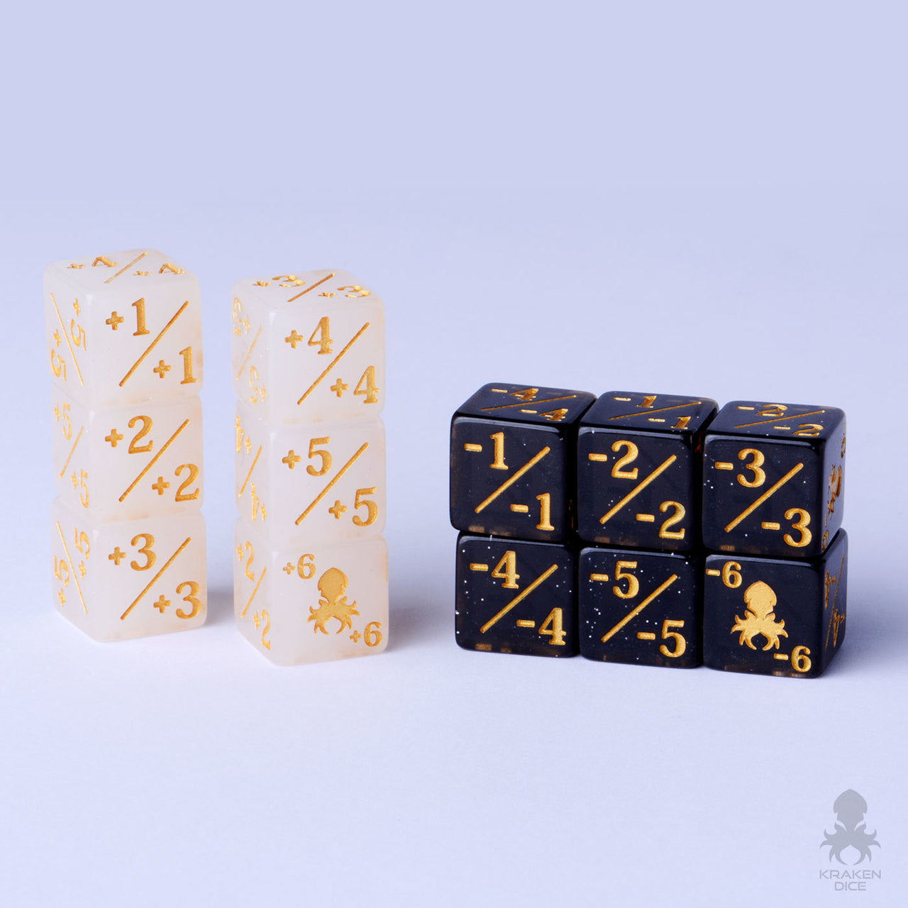 Kraken Logo Positive/Negative Dice Counters for Magic: The Gathering 12pc Pack
