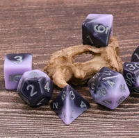 Night Fall 7pc Dice Set inked in Grey