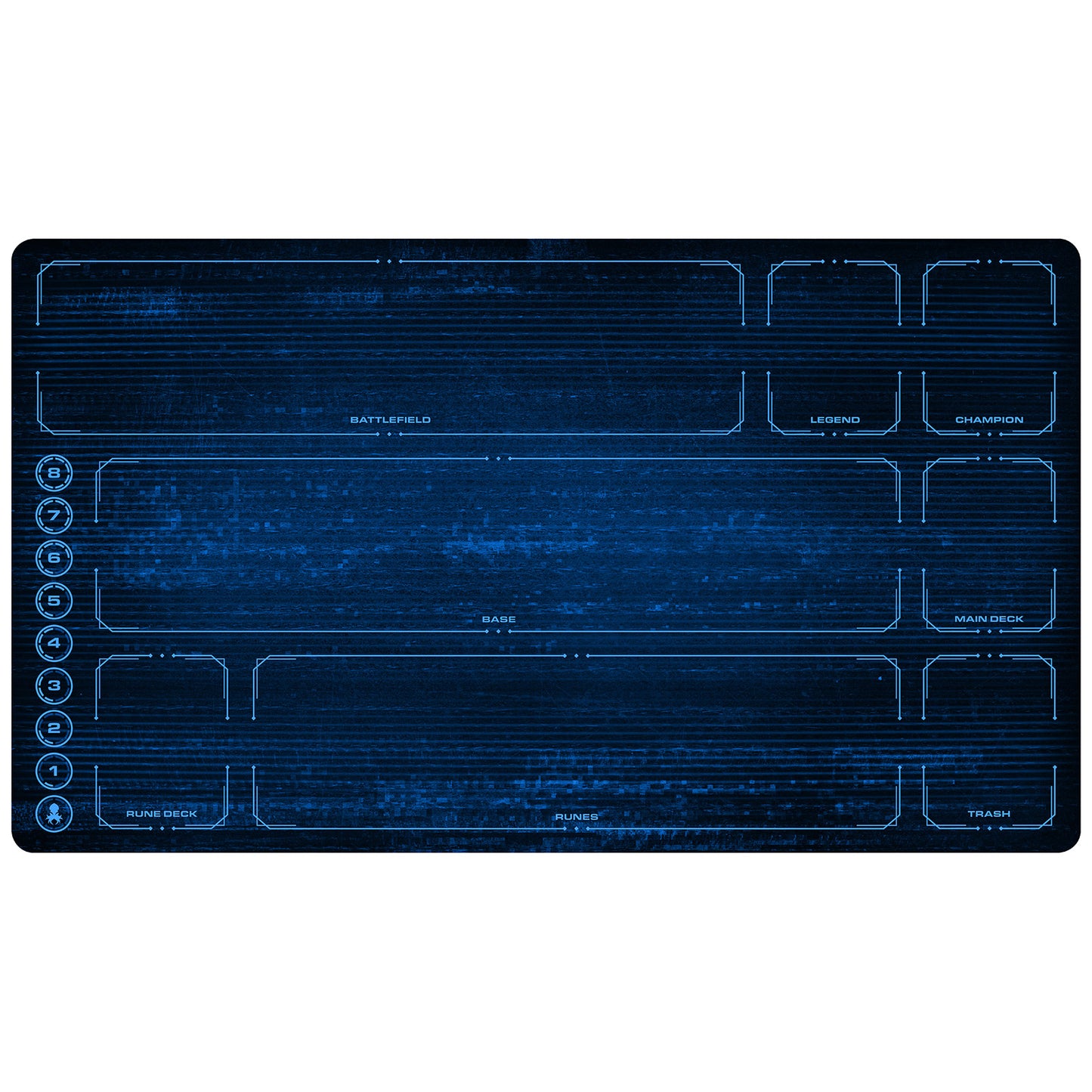Riftbound Playmat with Zones - Blue Monochrome Glitch