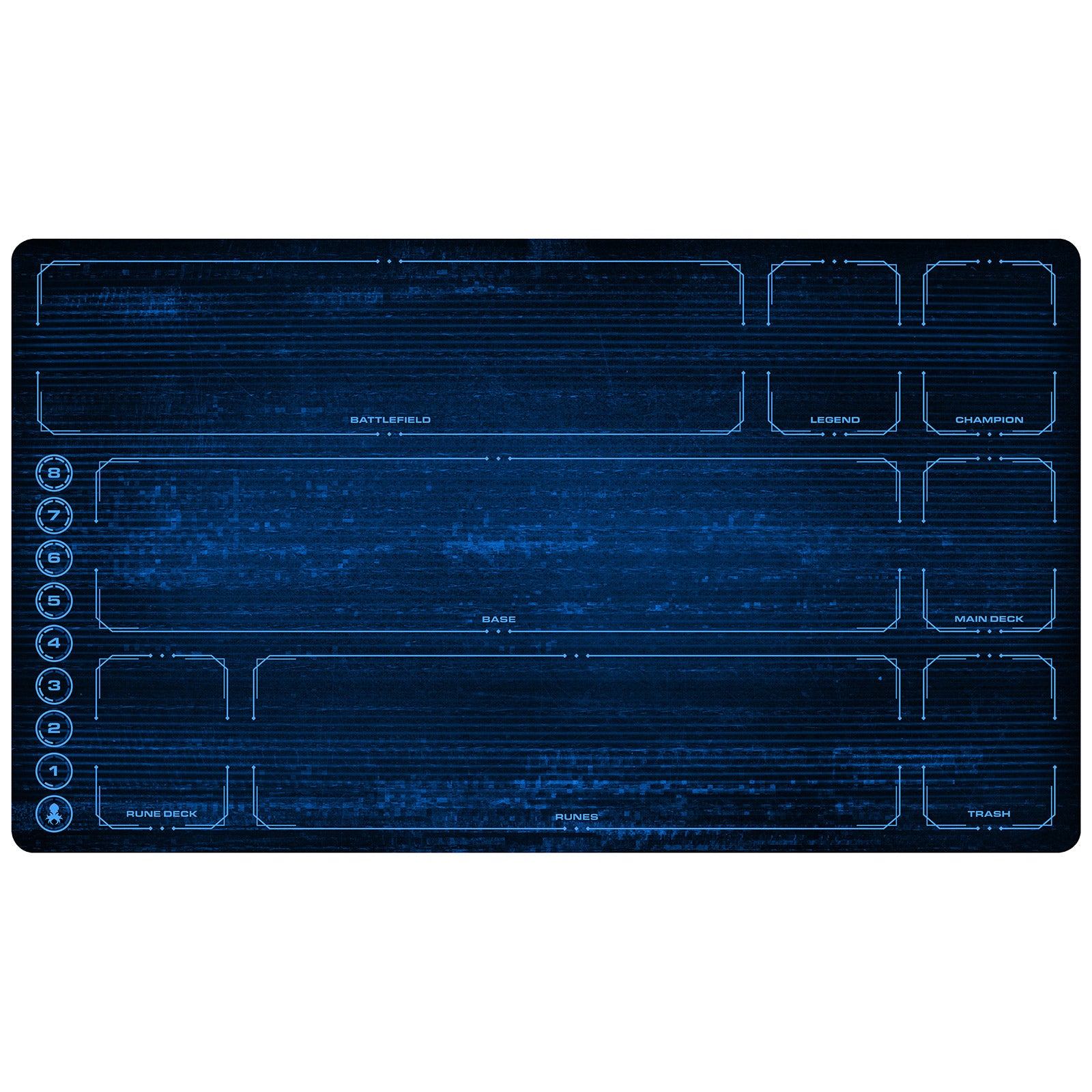 Riftbound Playmat with Zones - Blue Monochrome Glitch