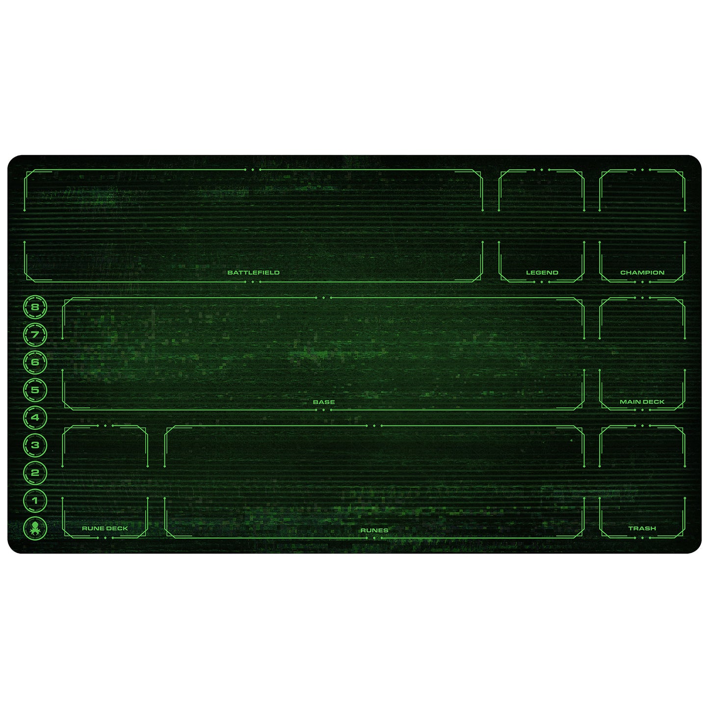 Riftbound Playmat with Zones - Green Monochrome Glitch