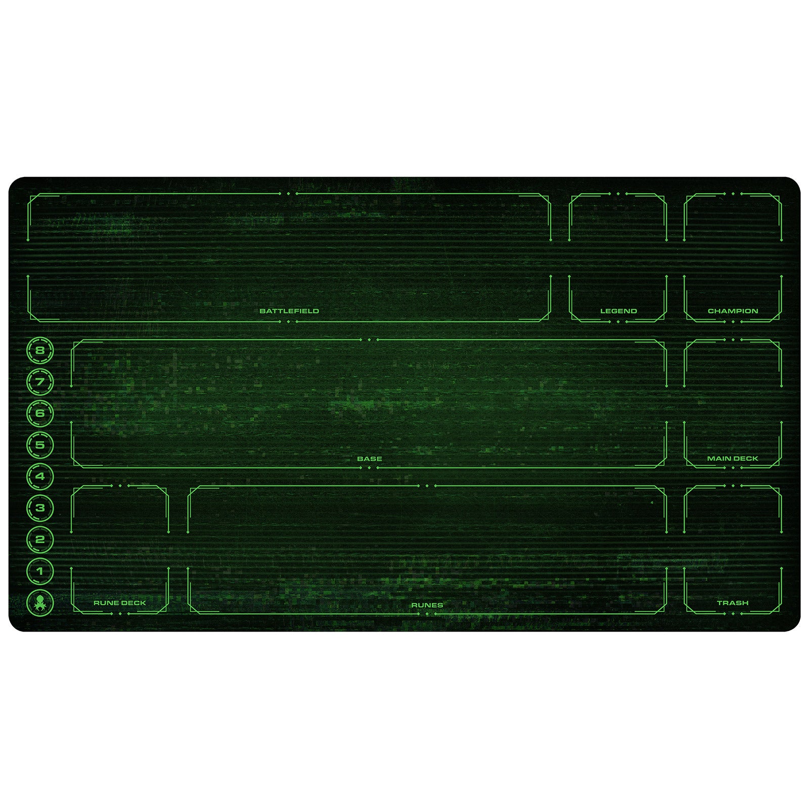 Riftbound Playmat with Zones - Green Monochrome Glitch