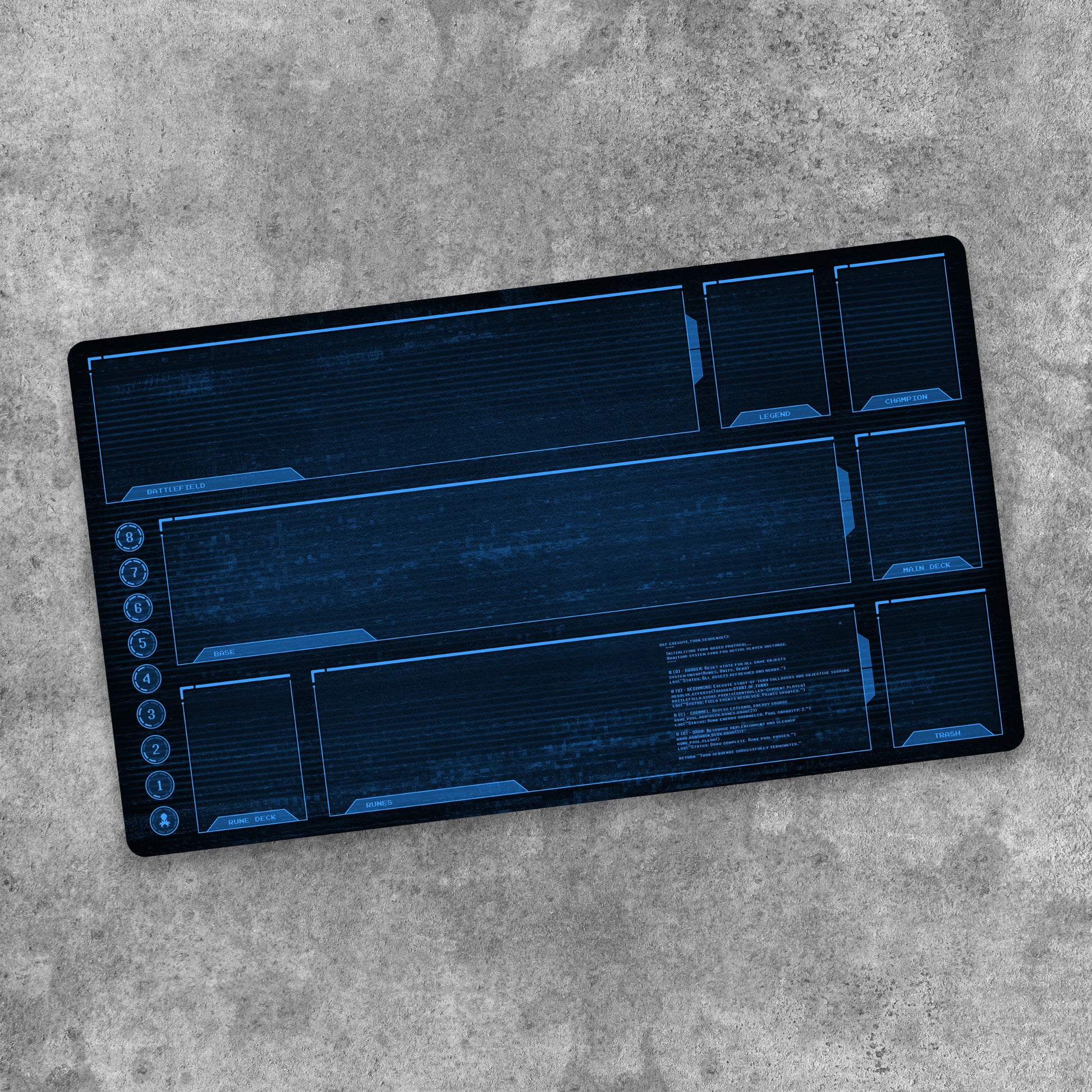 TCG Riftbound Playmat with Zones - Blue System Control