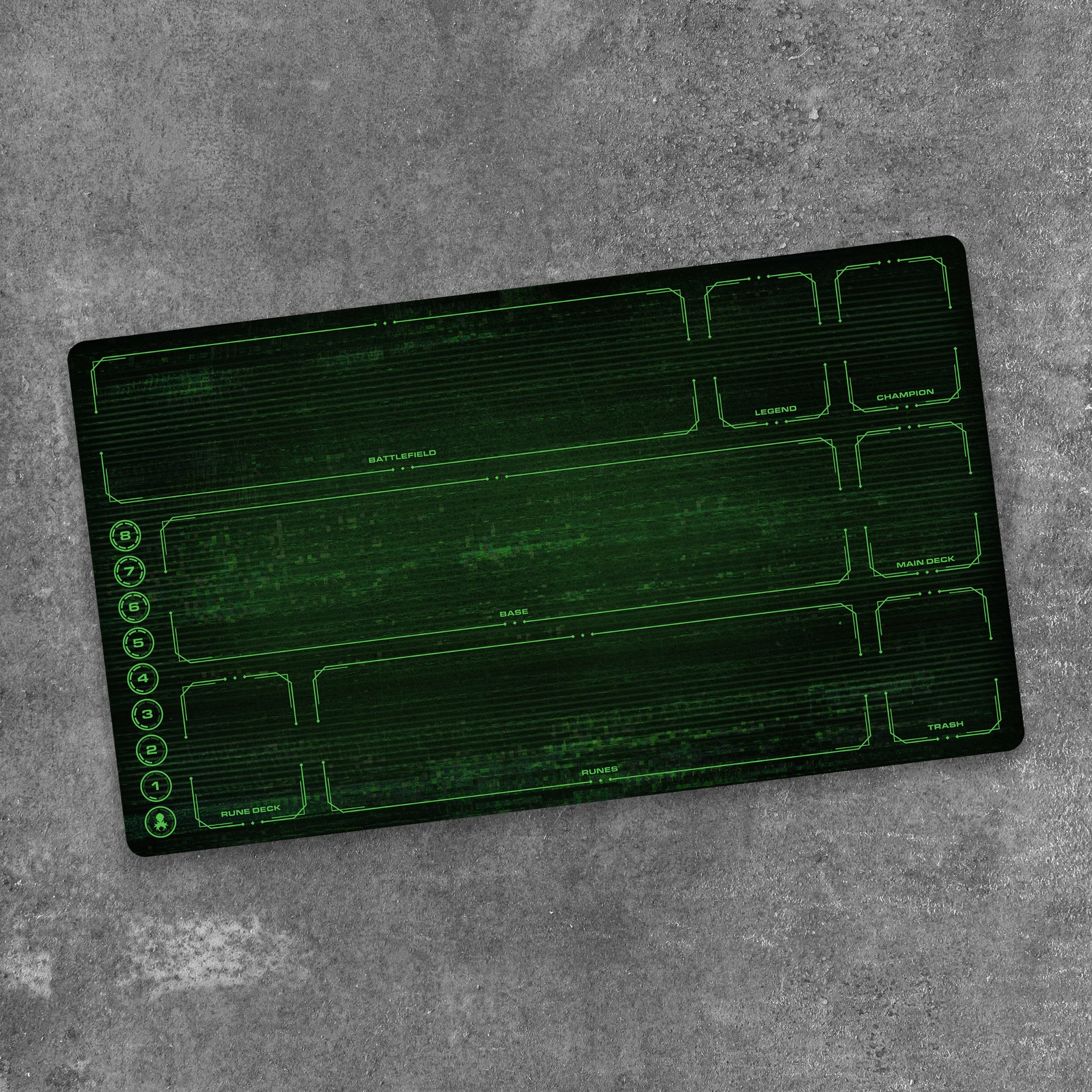 Riftbound Playmat with Zones - Green Monochrome Glitch