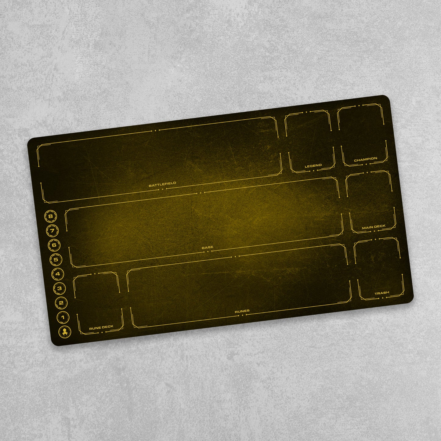 Riftbound Playmat with Zones - Order Yellow Grunge