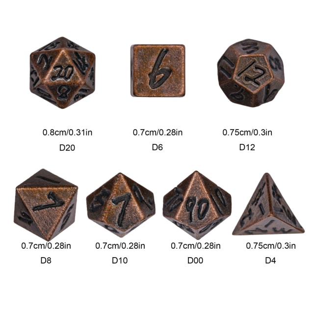 The Runebound Mini Metal Dice Set - Copper