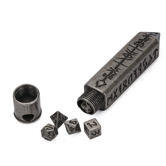 The Runebound Mini Metal Dice Set - Silver