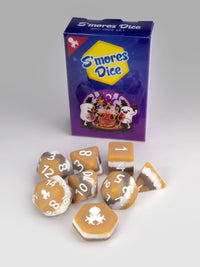 Mini S'Mores 8pc Dice Set Inked in White