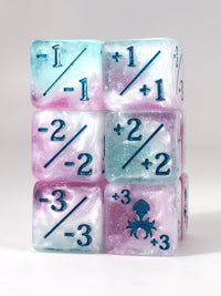 Snow Fairy Mini 3/3 Positive/Negative Dice Counters - 12 Pack