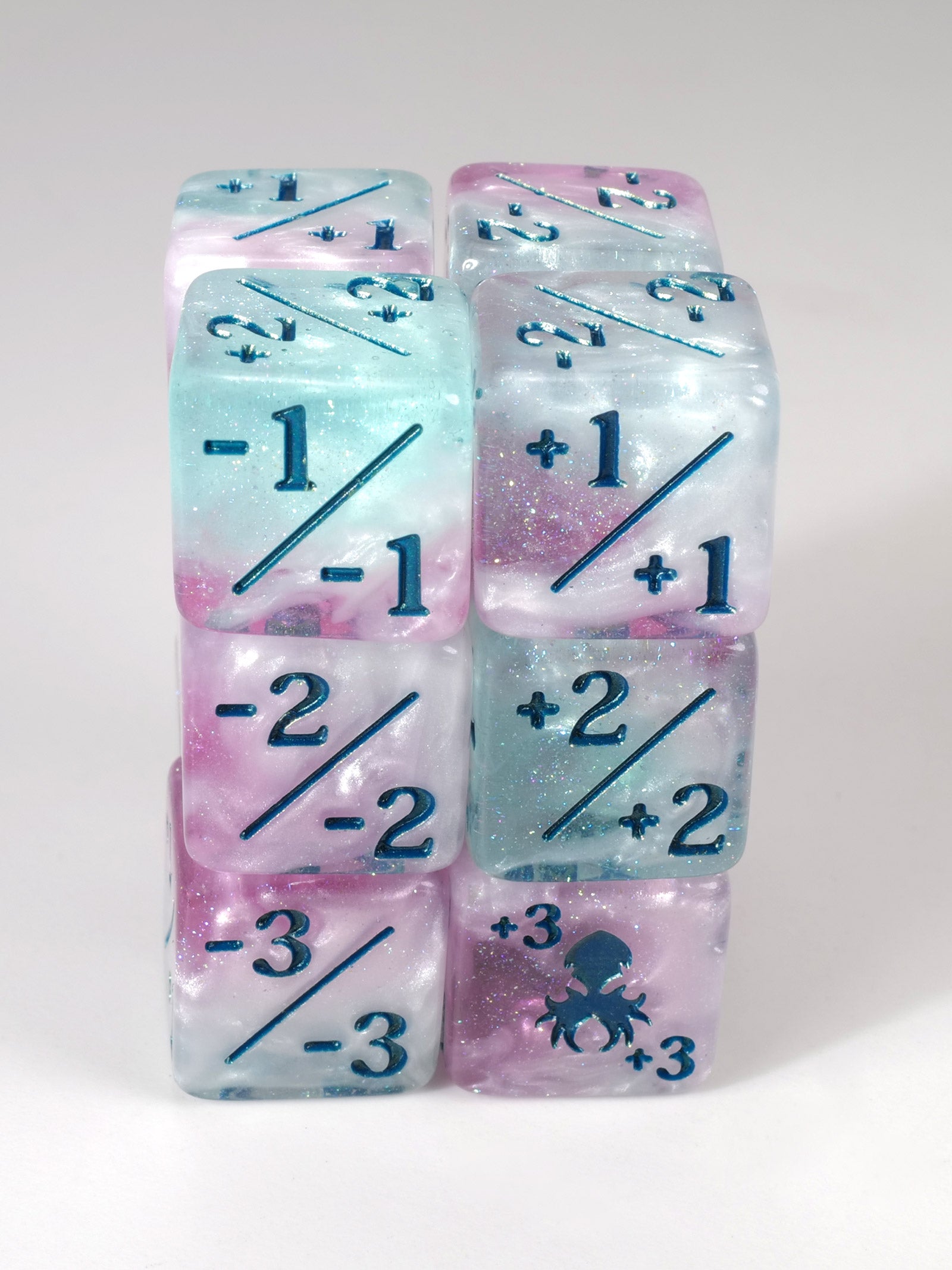 Snow Fairy Mini 3/3 Positive/Negative Dice Counters - 12 Pack
