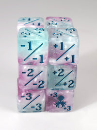 Snow Fairy Mini 3/3 Positive/Negative Dice Counters - 12 Pack
