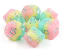 Spring Awakening 7pc Dice Set inked in Silver