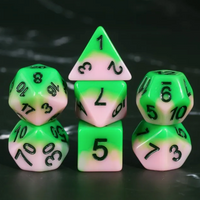 Spring Dream 7pc Dice Set inked in Black