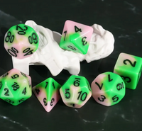 Spring Dream 7pc Dice Set inked in Black