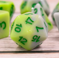 Spring Sprout 7pc Dice Set inked in Green