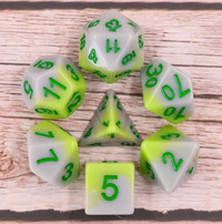 Spring Sprout 7pc Dice Set inked in Green