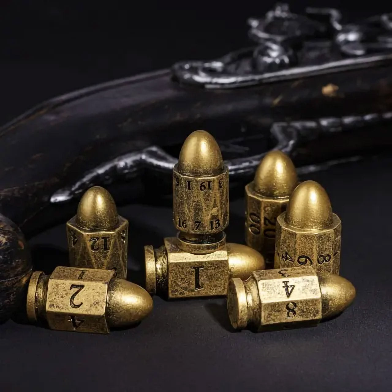 Load Your Holster with Style: Introducing the Bronze Bullet Dice Set