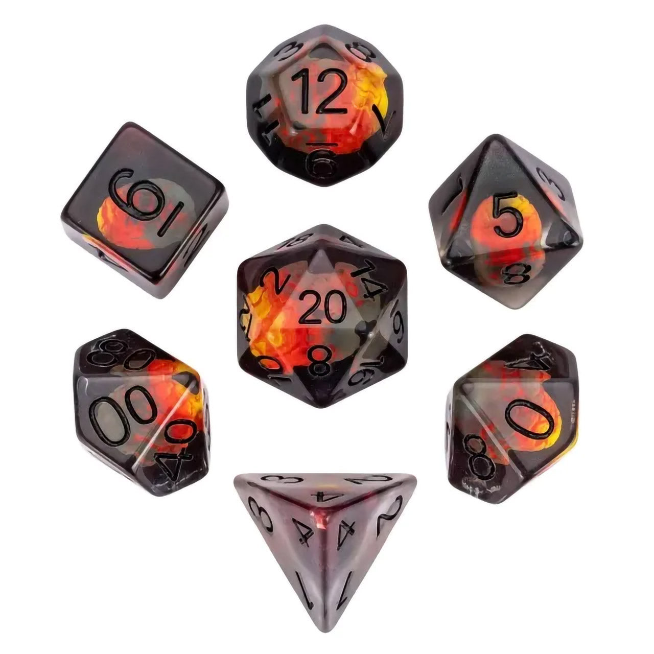 The Last Dragon Egg Dice Set- 7pc Inked In Black