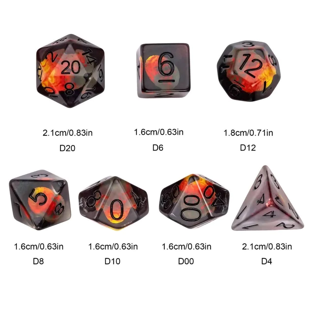 The Last Dragon Egg Dice Set- 7pc Inked In Black